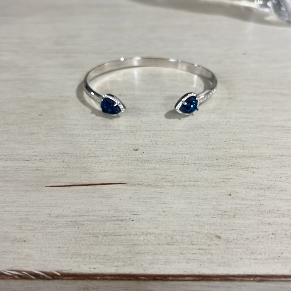 Elegant Blue Stone Silver Bracelet